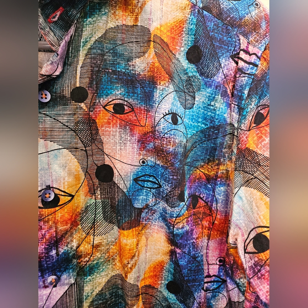 Colorful Abstract Button-Up Shirt - Picture 4 of 12